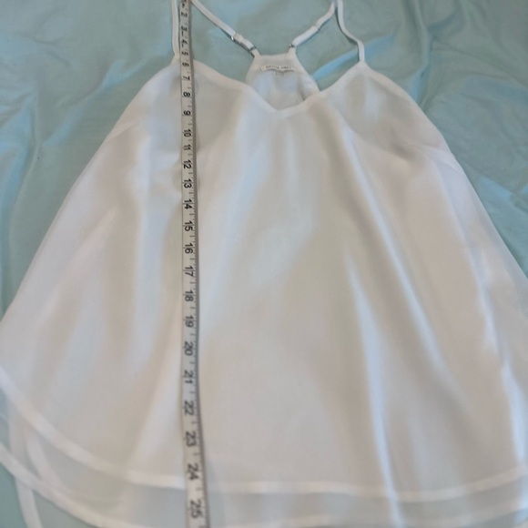 Olivia Grey Women’s Large Bright White Adjustable Spaghetti Strap Halter Blouse. - Picture 9 of 11